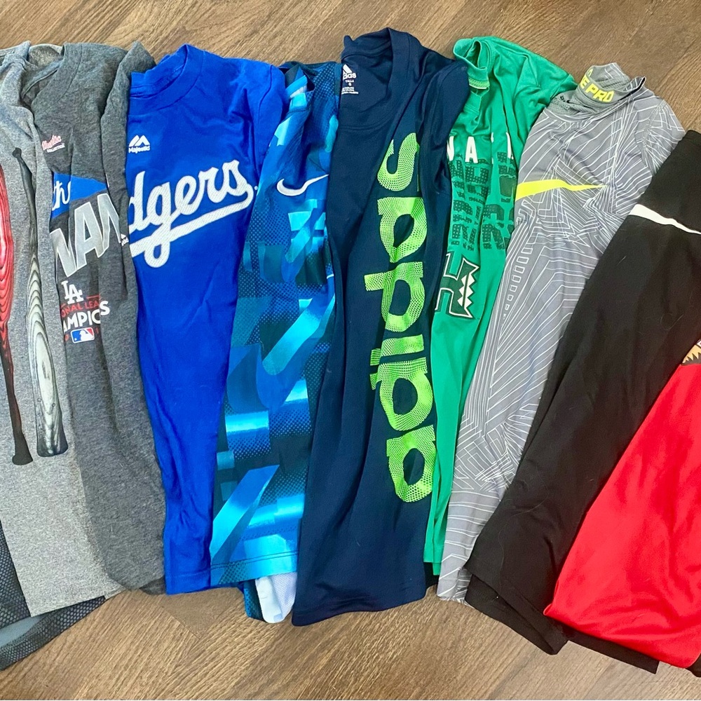 10 LARGE Boys Athletic, Casual, Pro Team, Sports Tees